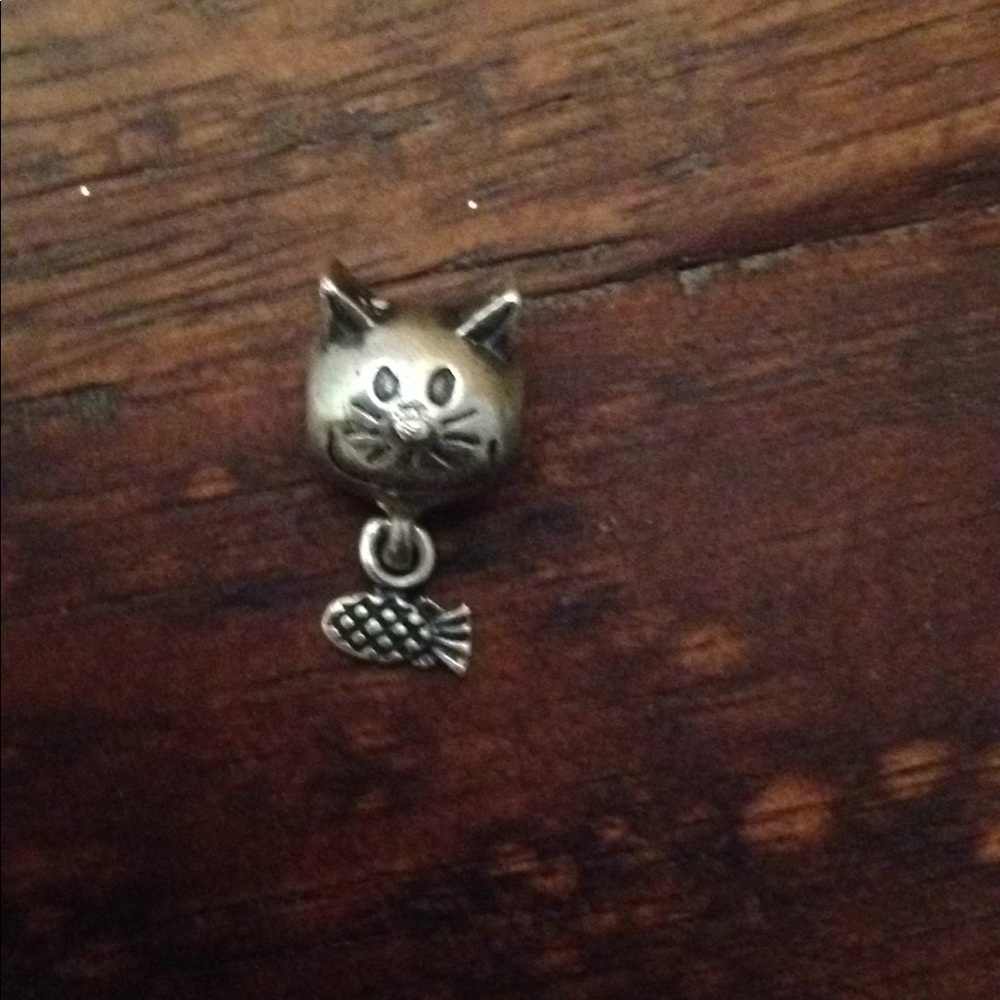 Cat and fish charm